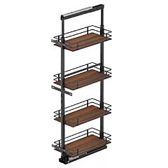 Vauth Sagel 20.47" x 67" 4-Shelf Scalea Pullout Pantry with PAM and Soft-Closing, Walnut