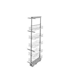 Chrome Basket Pantry Pullout Soft Close, 11-9/16 to 13-13/16 X 21-5/8 X 58-1/4 to 65-3/4 in