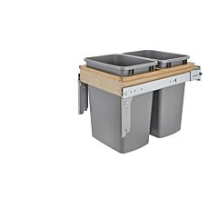 Dbl 50 QT Top Mount Waste Container, 15 to 22-1/16 X 22-1/16 to 24-1/16 X 17-13/16 in