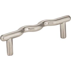 Verona Spiral Satin Nickel 3 Inch (76mm) Center to Center, Overall Length 3-7/8 Inch Cabinet Hardware Pull / Handle , Elements
