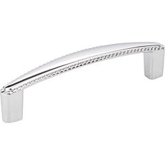 Lindos Style 3-3/4 Inch (96mm) Center to Center, Overall Length 4-3/8 Inch Polished Chrome Cabinet Pull/Handle