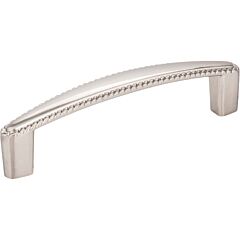 Lindos Style 3-3/4 Inch (96mm) Center to Center, Overall Length 4-3/8 Inch Satin Nickel Cabinet Pull/Handle