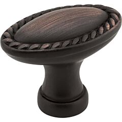 Lindos Style Cabinet Hardware Knob, Brushed Oil Rubbed Bronze 1-3/8 Inch Length