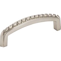 Cypress Style 3" Inch (76mm) Center to Center, Overall Length 3-7/16" Inch Satin Nickel Cabinet Pull/Handle