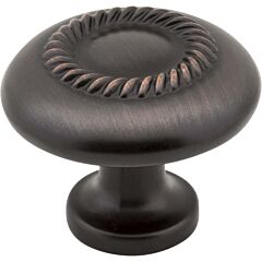 Cypress Style Cabinet Hardware Knob, Brushed Oil Rubbed Bronze 1-1/4" Inch Diameter
