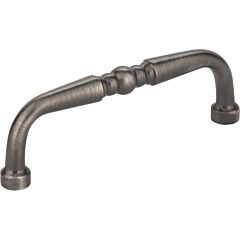 Madison Turned Brushed Pewter 3 Inch (76mm) Center to Center, Overall Length 3-3/8 Inch Cabinet Hardware Pull / Handle , Elements