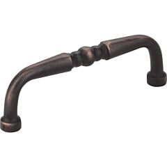 Madison Turned Brushed Oil Rubbed Bronze 3 Inch (76mm) Center to Center, Overall Length 3-3/8 Inch Cabinet Hardware Pull / Handle , Elements