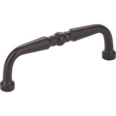 Madison Turned Dark Bronze 3 Inch (76mm) Center to Center, Overall Length 3-3/8 Inch Cabinet Hardware Pull / Handle , Elements