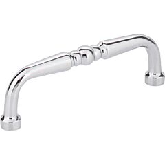Madison Turned Polished Chrome 3 Inch (76mm) Center to Center, Overall Length 3-3/8 Inch Cabinet Hardware Pull / Handle , Elements