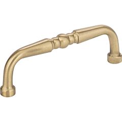 Madison Turned Satin Brass 3 Inch (76mm) Center to Center, Overall Length 3-3/8 Inch Cabinet Hardware Pull / Handle , Elements