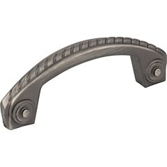 Rhodes Style 3" Inch (76mm) Center to Center, Overall Length 3-3/4" Inch Brushed Pewter Cabinet Pull/Handle