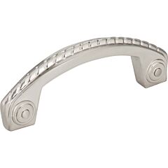Rhodes Style 3" Inch (76mm) Center to Center, Overall Length 3-3/4" Inch Satin Nickel Cabinet Pull/Handle