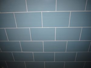 blue tiling white grout